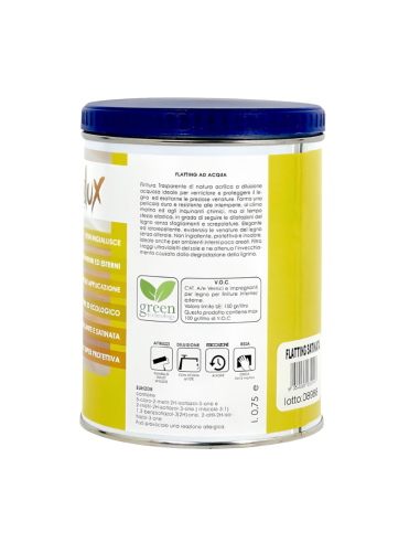 Ecolux Flatting Ad Acqua Vernice Legno Satinata Trasparente