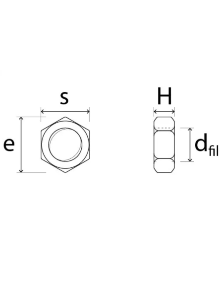 Dado Esagonale M14 x 2 mm ZN5588 Confezione 10 Pezzi