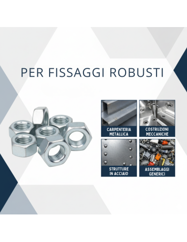 Dado Esagonale M14 x 2 mm ZN5588 Confezione 10 Pezzi