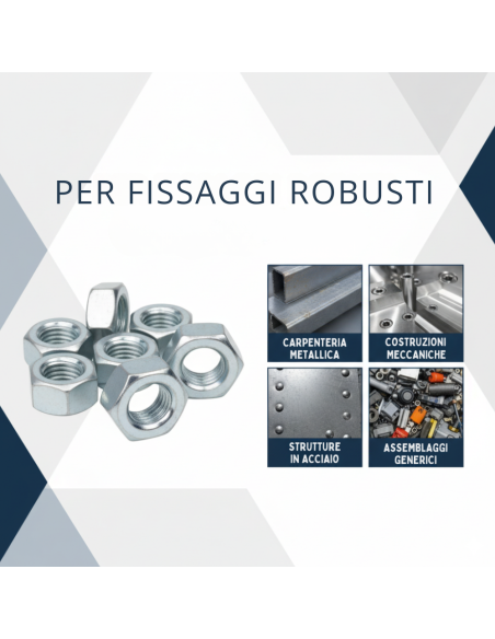 Dado Esagonale M14 x 2 mm ZN5588 Confezione 10 Pezzi