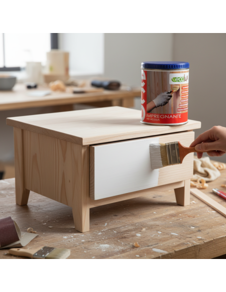 Impregnante Fondo Protettivo Acrilico Pigmentato Bianco Per Legno Ecolux