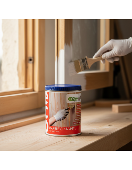 Impregnante Fondo Protettivo Acrilico Pigmentato Bianco Per Legno Ecolux