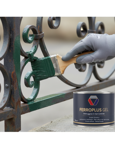 Ferroplus Gel Smalto Antiruggine Verde Muschio Per Ferro E Metallo 750 ml