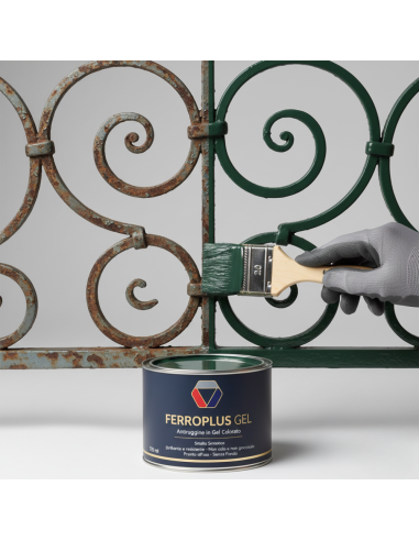 Ferroplus Gel Smalto Antiruggine Verde Muschio Per Ferro E Metallo 750 ml