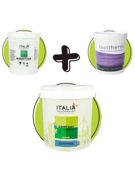 Ciclo Isolamento Termico Muri Isoltherm Fissativo Bioattiva Paintherm per mq 15