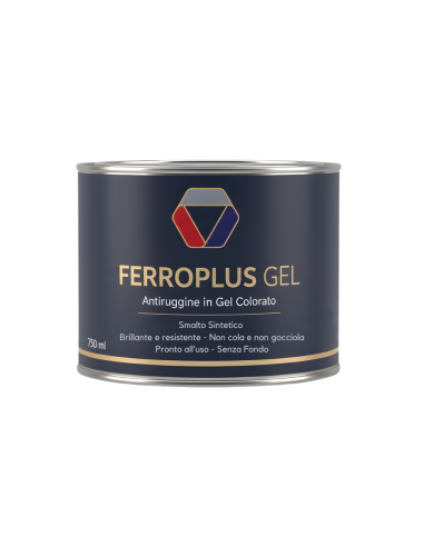 Ferroplus Gel Smalto Antiruggine Grigio Grafite Per Ferro E Metallo 750 ml