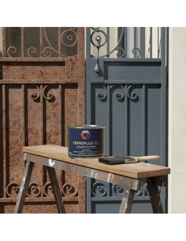 Ferroplus Gel Smalto Antiruggine Grigio Grafite Per Ferro E Metallo 750 ml