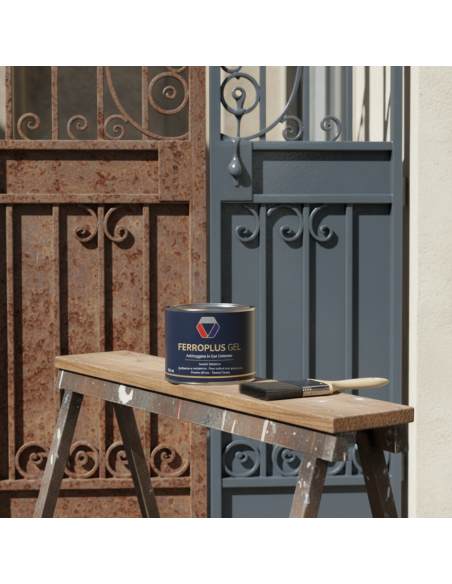 Ferroplus Gel Smalto Antiruggine Grigio Grafite Per Ferro E Metallo 750 ml