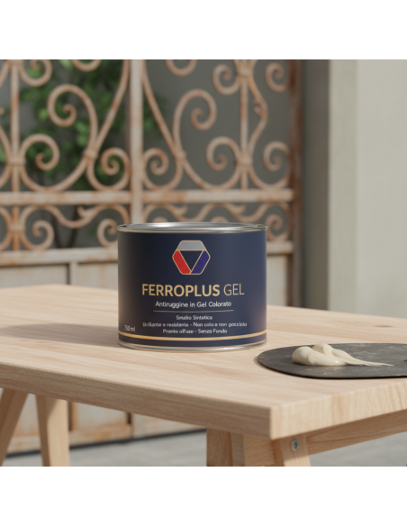 Ferroplus Gel Smalto Antiruggine Biancoperla Per Ferro E Metallo 750 ml