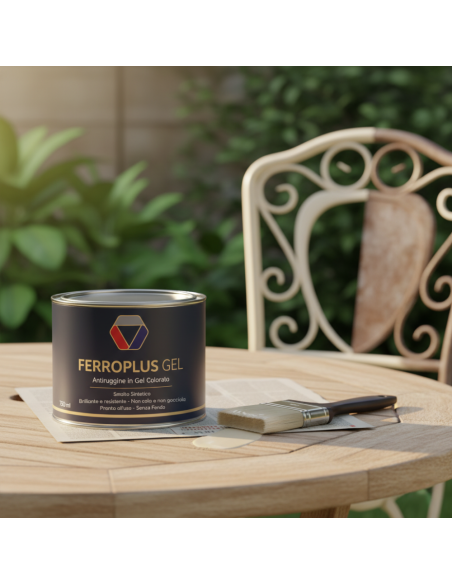 Ferroplus Gel Smalto Antiruggine Biancoperla Per Ferro E Metallo 750 ml