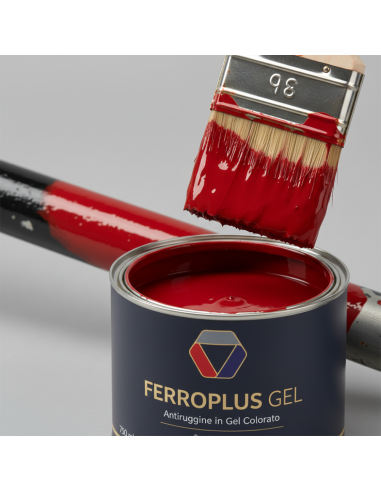 Kit 3 Pezzi Ferroplus Gel Smalto Antiruggine Rosso Fuoco 750 ml