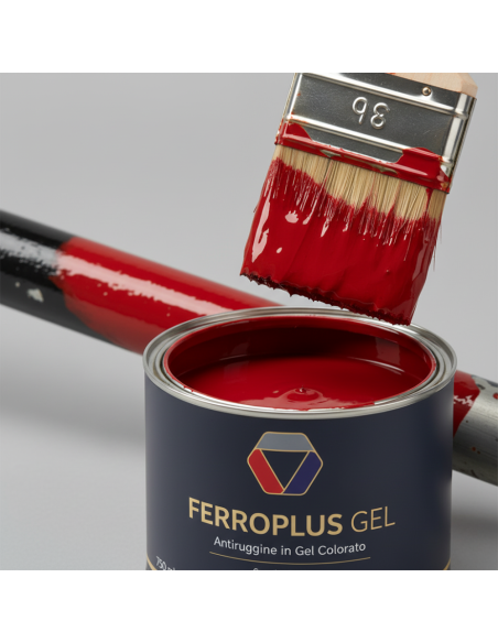 Kit 3 Pezzi Ferroplus Gel Smalto Antiruggine Rosso Fuoco 750 ml