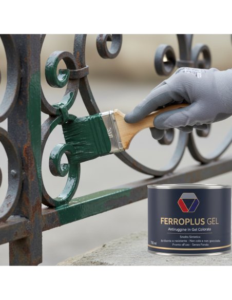 Kit 3 Pezzi Ferroplus Gel Smalto Antiruggine Verde Muschio 750 ml