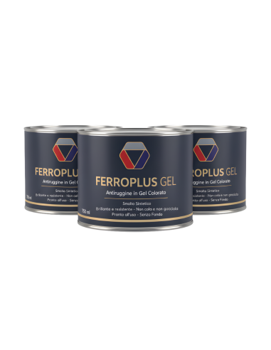 Kit 3 Pezzi Ferroplus Gel Smalto Antiruggine Biancoperla 750 ml