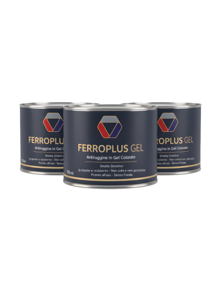 Kit 3 Pezzi Ferroplus Gel Smalto Antiruggine Biancoperla 750 ml