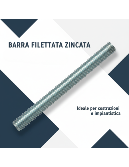 Barra Filettata In Acciaio 1 Metro Din 976-1 Per Applicazioni Industriali