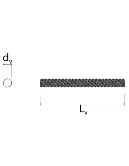 Barra Filettata In Acciaio 1 Metro Din 976-1 Per Applicazioni Industriali