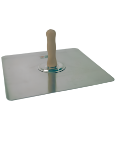 Frattone Sparviero In Alluminio Liscio Manico In Legno Scudo 330x330 mm 