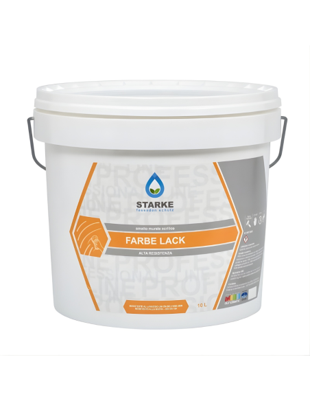 Farbe Lack Smalto Murale Acrilico Bianco Satinato Ad Alta Resistenza Per Interni - Starke