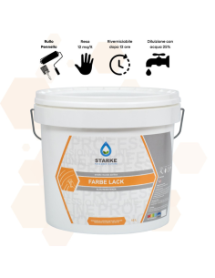 Farbe Lack Smalto Murale Acrilico Bianco Satinato Ad Alta Resistenza Per Interni 2