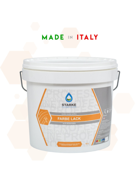 Farbe Lack Smalto Murale Acrilico Bianco Satinato Ad Alta Resistenza Per Interni Starke - foto 5