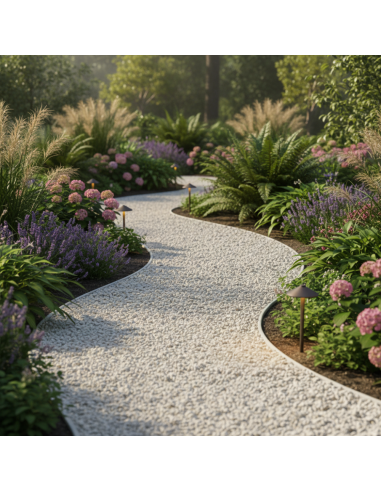 Pavimento Drenante Fai Da Te Ciottoli In Marmo e Resina Bianco Carrara 15,750 kg