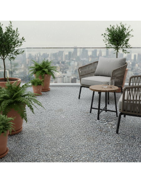 Pavimento Drenante Fai Da Te Ciottoli In Marmo e Resina Grigio Bardiglio 15,750 kg