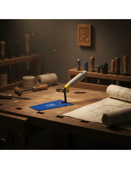 Cazzuola Ancora A Punta Quadra 18 cm Con Manico In Gomma