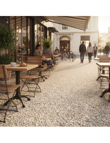 Pavimento Drenante Fai Da Te Ciottoli In Marmo e Resina Botticino 15,750 kg