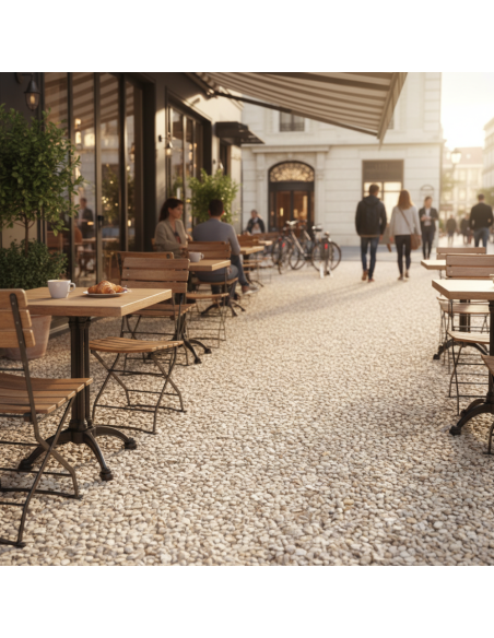 Pavimento Drenante Fai Da Te Ciottoli In Marmo e Resina Botticino 15,750 kg