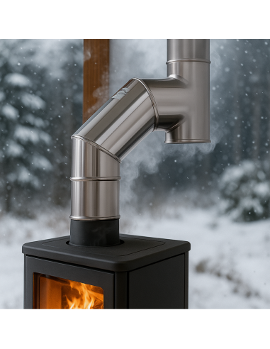 Curva  90° Acciaio Inox Ø 150 MM Spessore 0,5 MM Canna Fumaria Monoparete  