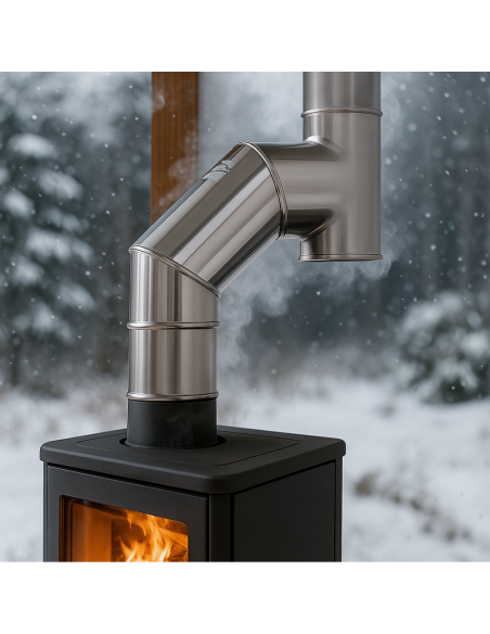 Curva  90° Acciaio Inox Ø 150 MM Spessore 0,5 MM Canna Fumaria Monoparete  