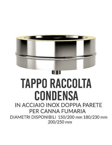 Tappo Raccolta Condensa Acciaio Doppia Parete Manutenzione Canna Fumaria 