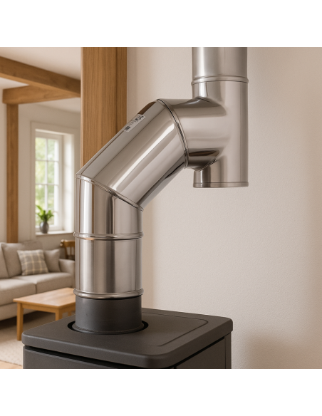 Curva  90° Acciaio Inox Ø 150 MM Spessore 0,5 MM Canna Fumaria Monoparete  
