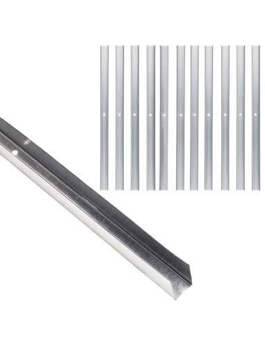 Guida U Standard 2 m Acciaio Zincato Sp 0,6 mm Fissaggio Cartongesso 12 Pezzi