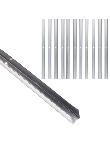 Guida U Standard 2 m Acciaio Zincato Sp 0,6 mm Fissaggio Cartongesso 12 Pezzi