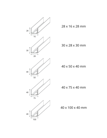 Guida U Standard 2 m Acciaio Zincato Sp 0,6 mm Fissaggio Cartongesso 12 Pezzi