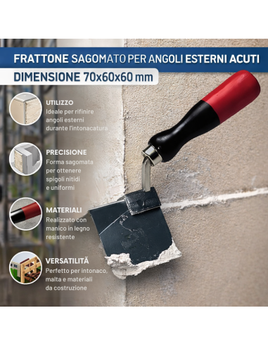 Frattone Sagomato Per Angoli Esterni Acuti 70x60x60 mm