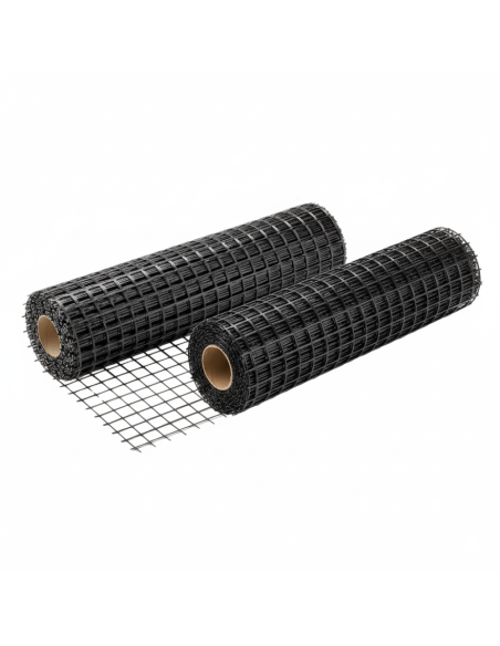 Rete In Fibra Di Vetro 40X40 Mm Rinforzo Massetti E Intonaci 2 Rotoli 1x50 m - FORTUNATO