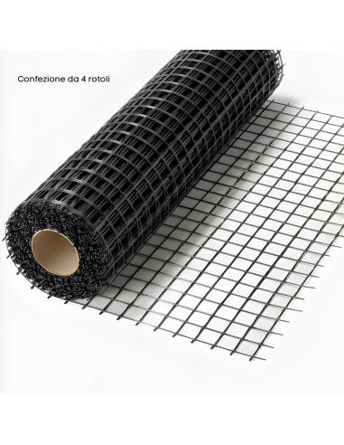 Rete In Fibra Di Vetro 40X40 Mm Rinforzo Massetti E Intonaci 4 Rotoli 1x50 m FORTUNATO - foto 2