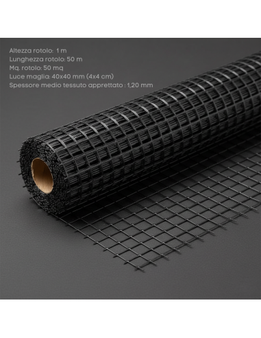 Rete In Fibra Di Vetro 40X40 Mm Rinforzo Massetti E Intonaci 4 Rotoli 1x50 m FORTUNATO - foto 6