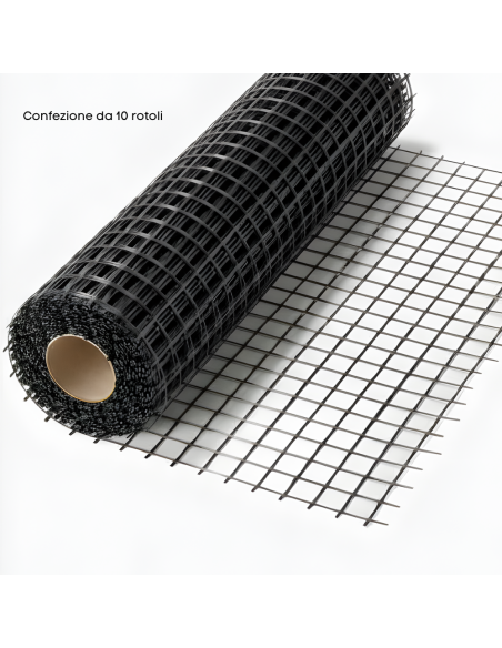 Rete In Fibra Di Vetro 40X40 Mm Rinforzo Massetti E Intonaci 10 Rotoli 1x50 m FORTUNATO - foto 2