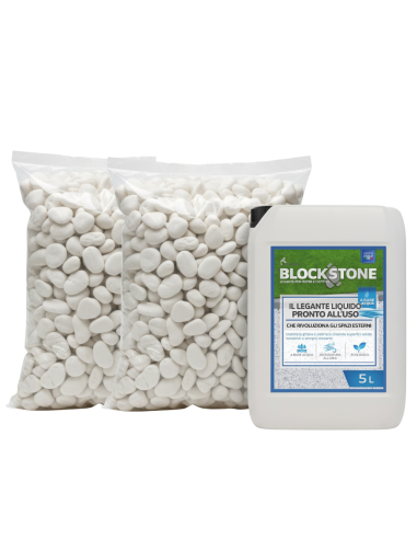 Kit Stabilizzazione Ciottoli 2 Sacchi 25 Kg  Con Legante Formato 5 L 