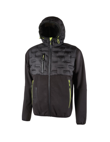 Giacca Idrorepellente Chiusura Zip Cappuccio Colore Black Carbon Spock 