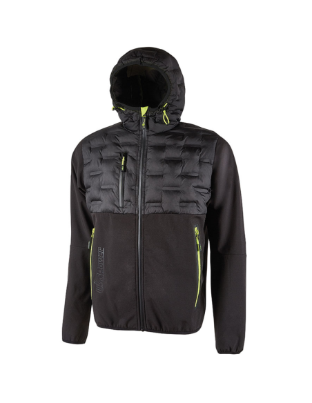 Giacca Idrorepellente Chiusura Zip Cappuccio Colore Black Carbon Spock 