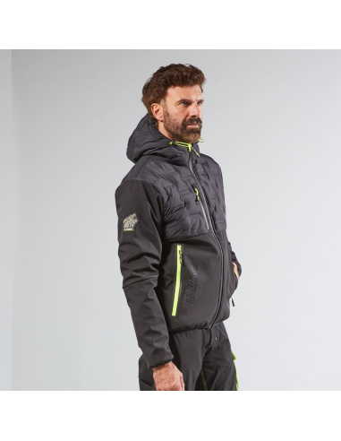 Giacca Idrorepellente Chiusura Zip Cappuccio Colore Black Carbon Spock 