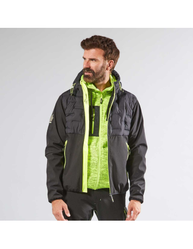 Giacca Idrorepellente Chiusura Zip Cappuccio Colore Black Carbon Spock 