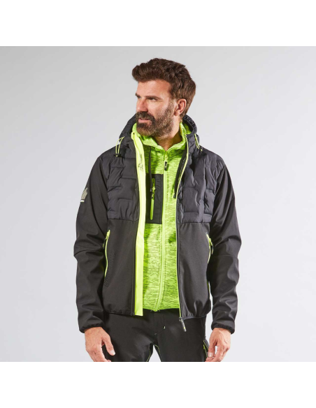 Giacca Idrorepellente Chiusura Zip Cappuccio Colore Black Carbon Spock 
