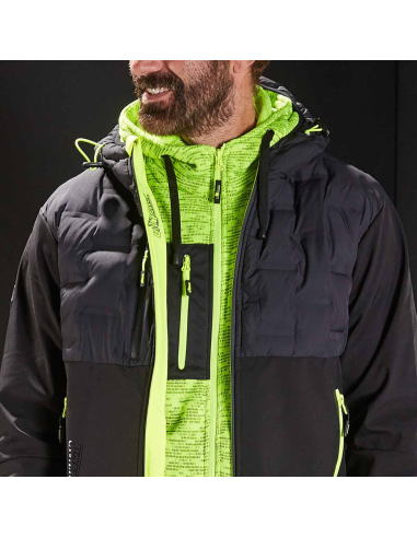 Giacca Idrorepellente Chiusura Zip Cappuccio Colore Black Carbon Spock 