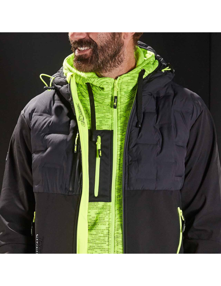 Giacca Idrorepellente Chiusura Zip Cappuccio Colore Black Carbon Spock 